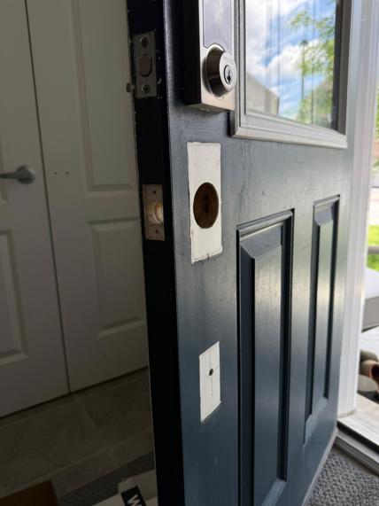 Door handle installation - before