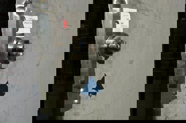 Commercial grade lock installation for secure business and office doors.